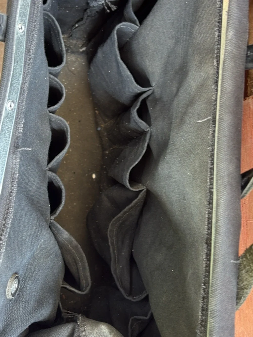 Klein Tools Black Canvas & Leather Work Tote Bag - Durable Men’s Carry-All